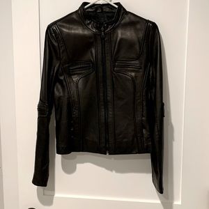 Guess Black Leather Jacket size M